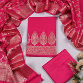 Silk Pink Unstitched Suit